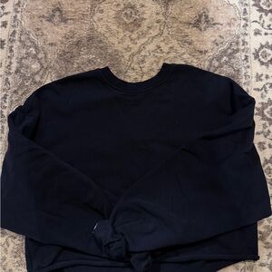 Garage Navy Cropped Sweatshirt